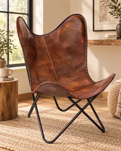 Genuine leather butterfly - genuine,